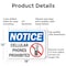 Signmission Cellular Phones Prohibited with Graphic, 18 in W x Rectangle, Aluminum OS-2PACK-NS-A-1218-L-19527 - alternate 2